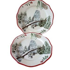 BETTER HOMES & GARDENS Heritage Collection Salad Plates Set Of 2 OWL Earthenware